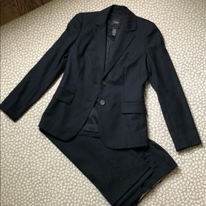 J. Crew Navy Pinstripe Pantsuit Sz 0/2